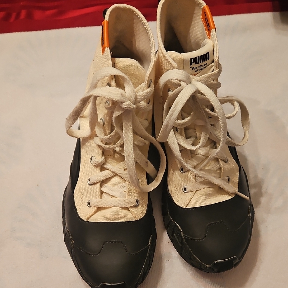 Puma High-Top Sneakers in Black and White